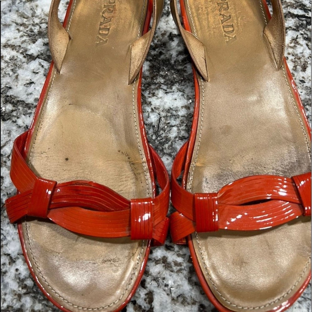 prada red sandals size 35.5